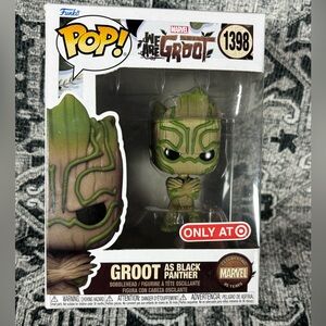 Funko Pop Marvel GROOT As BLACK‎ PANTER # 1398 NIB